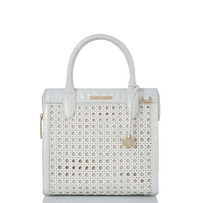 Brahmin Small Caroline Women's Satchel Bags White | MIN364918