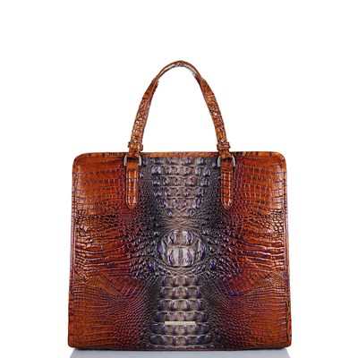 Brahmin Tia Women's Tote Bags Brown | QAG203698