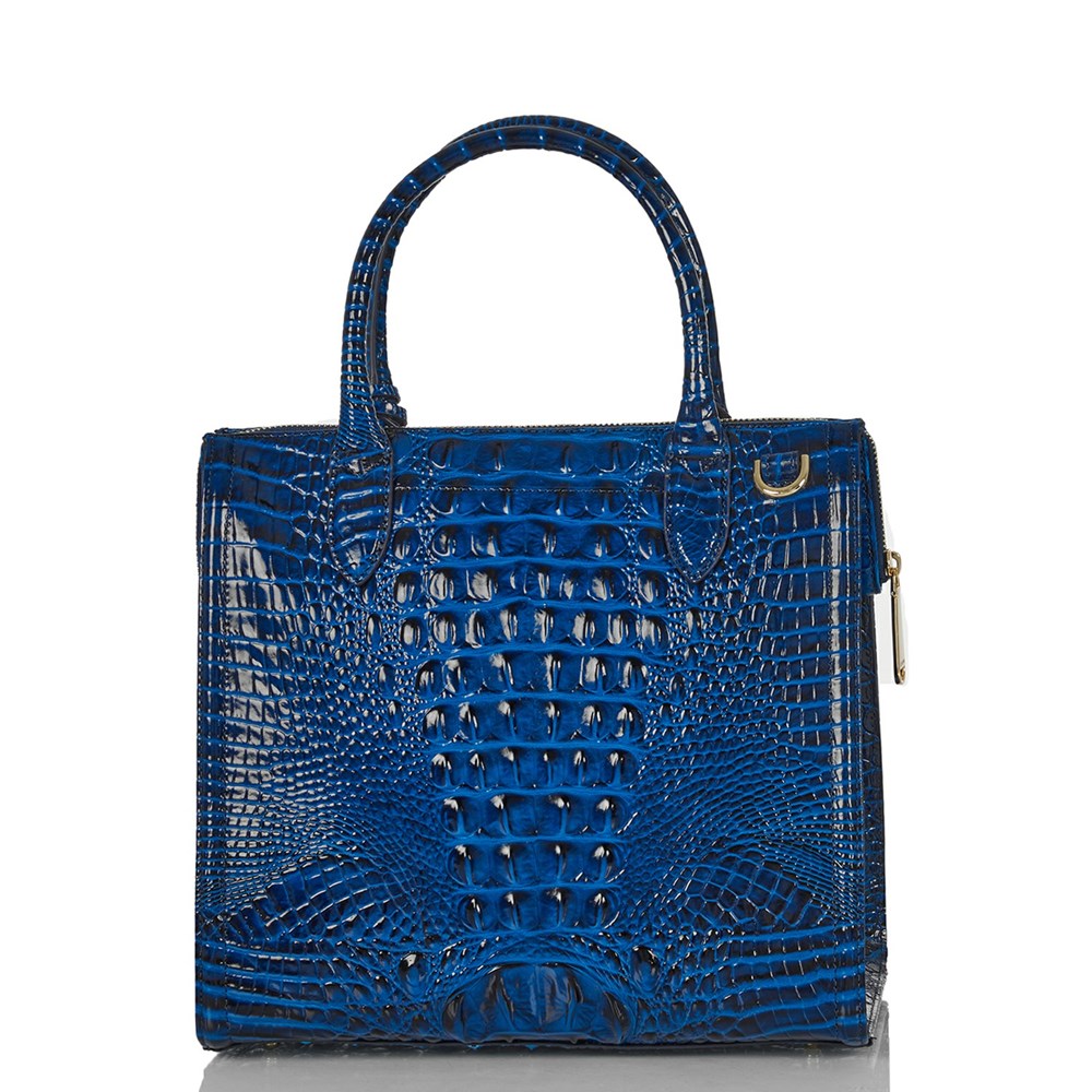 Brahmin Caroline Women's Satchel Bags Blue | HLN045219