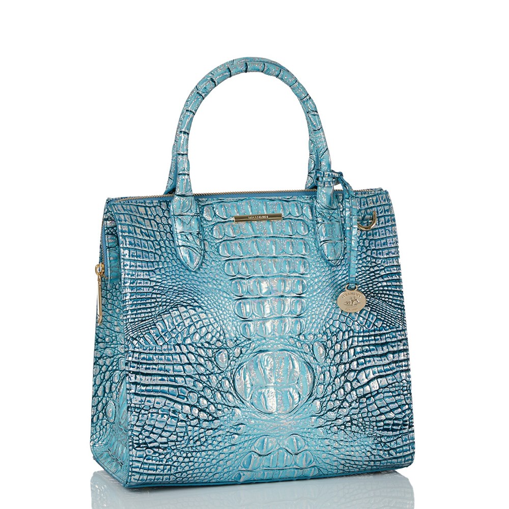 Brahmin Caroline Women's Satchel Bags Blue | XIW514730