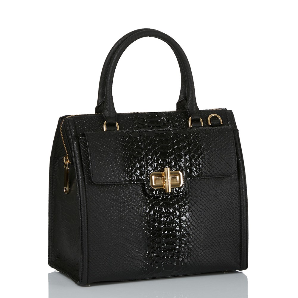 Brahmin Caroline Women's Satchel Bags Black | YRP531460