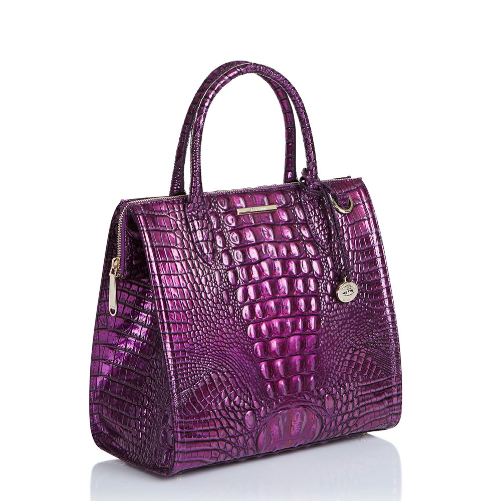 Brahmin Caroline Women's Satchel Bags Purple | ZLN932410