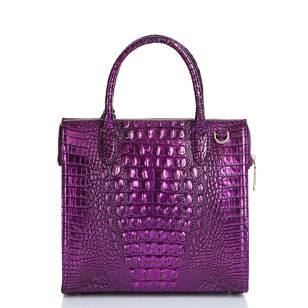 Brahmin Caroline Women's Satchel Bags Purple | ZLN932410