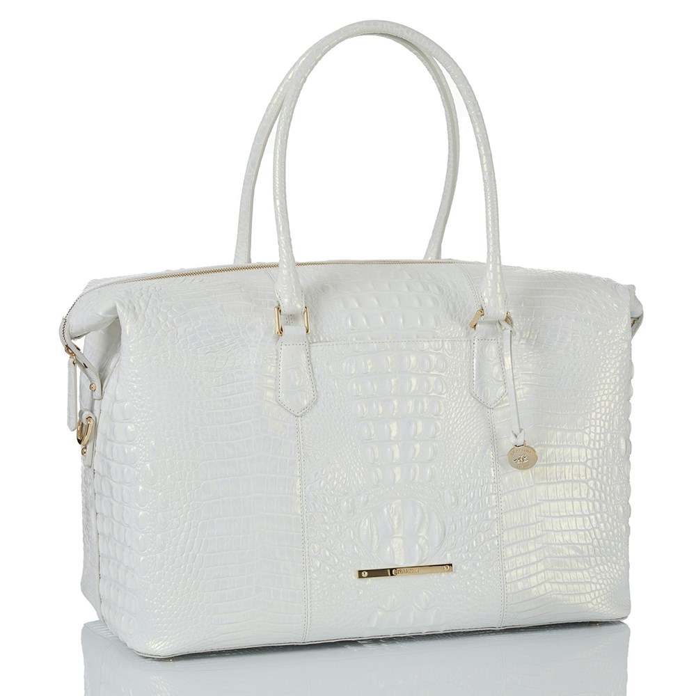 Brahmin Duxbury Weekender Women's Travel Bags White | LHI753486