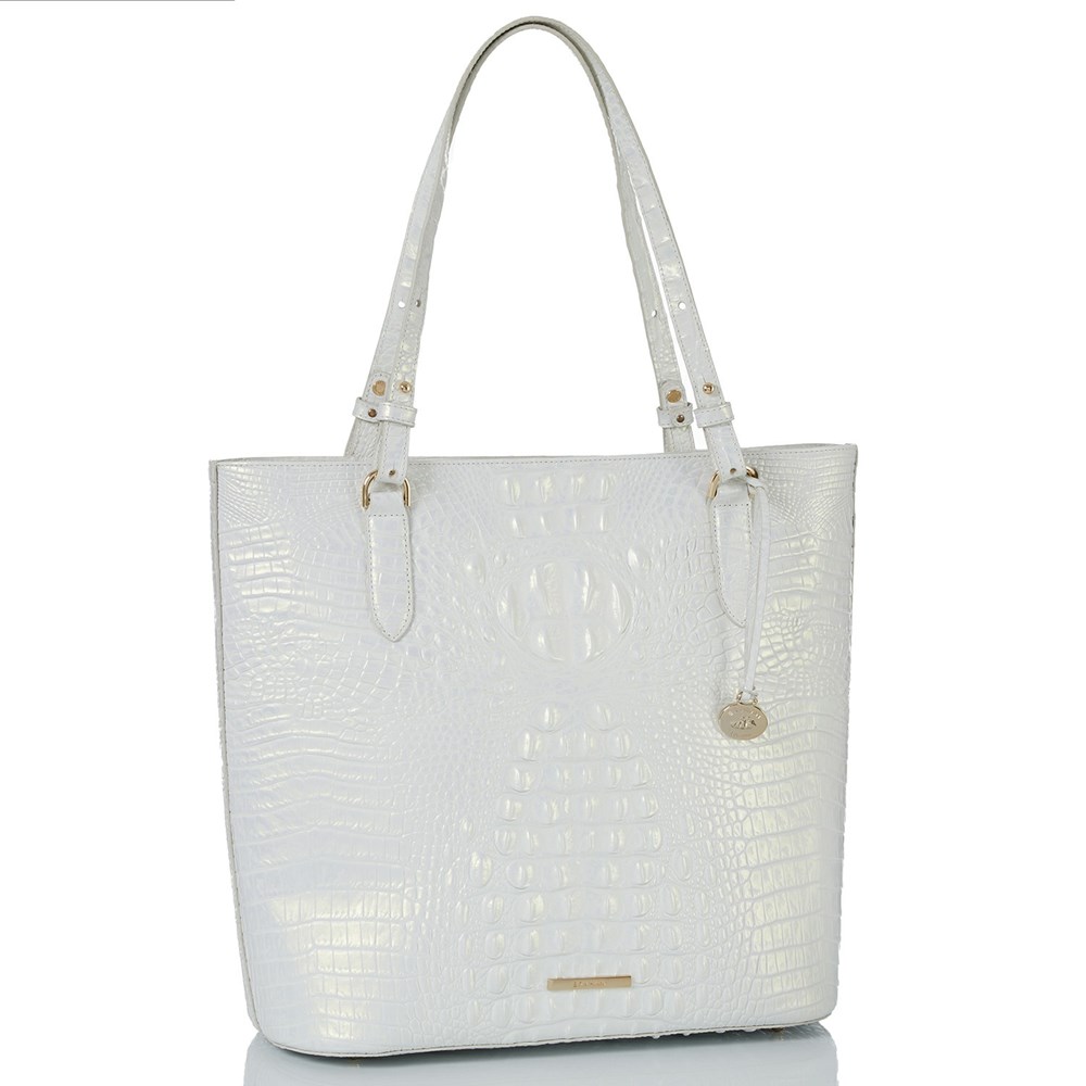 Brahmin Ezra Women's Tote Bags White | CRU047295