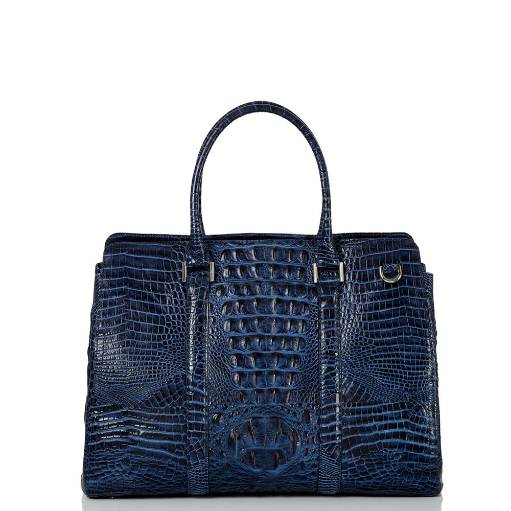 Brahmin Finley Carryall Women's Satchel Bags Navy | XRE398601