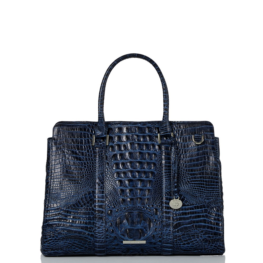 Brahmin Finley Carryall Women\'s Satchel Bags Navy | XRE398601