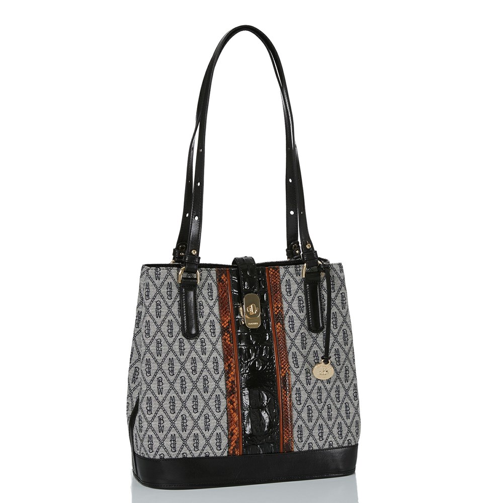 Brahmin Fiora Women's Bucket Bags Black | PED801537