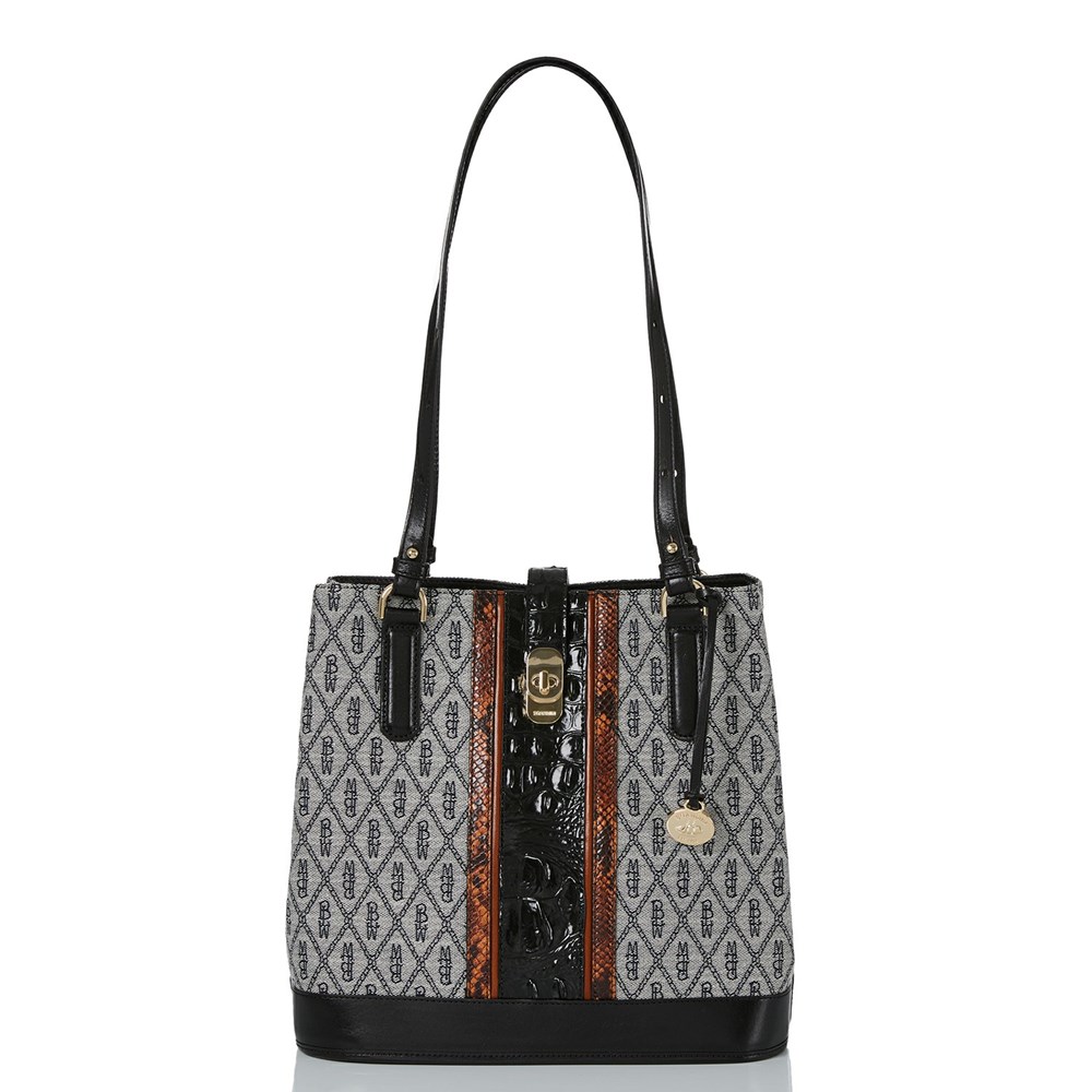 Brahmin Fiora Women\'s Bucket Bags Black | PED801537