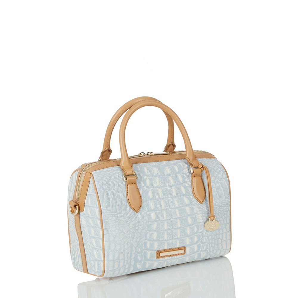 Brahmin Stacy Women's Satchel Bags Light Blue | XBO076249