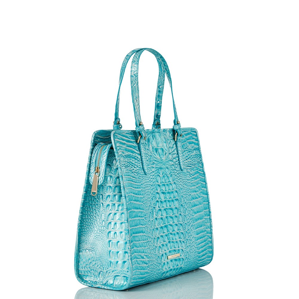 Brahmin Tia Women's Tote Bags Blue | VZL579361